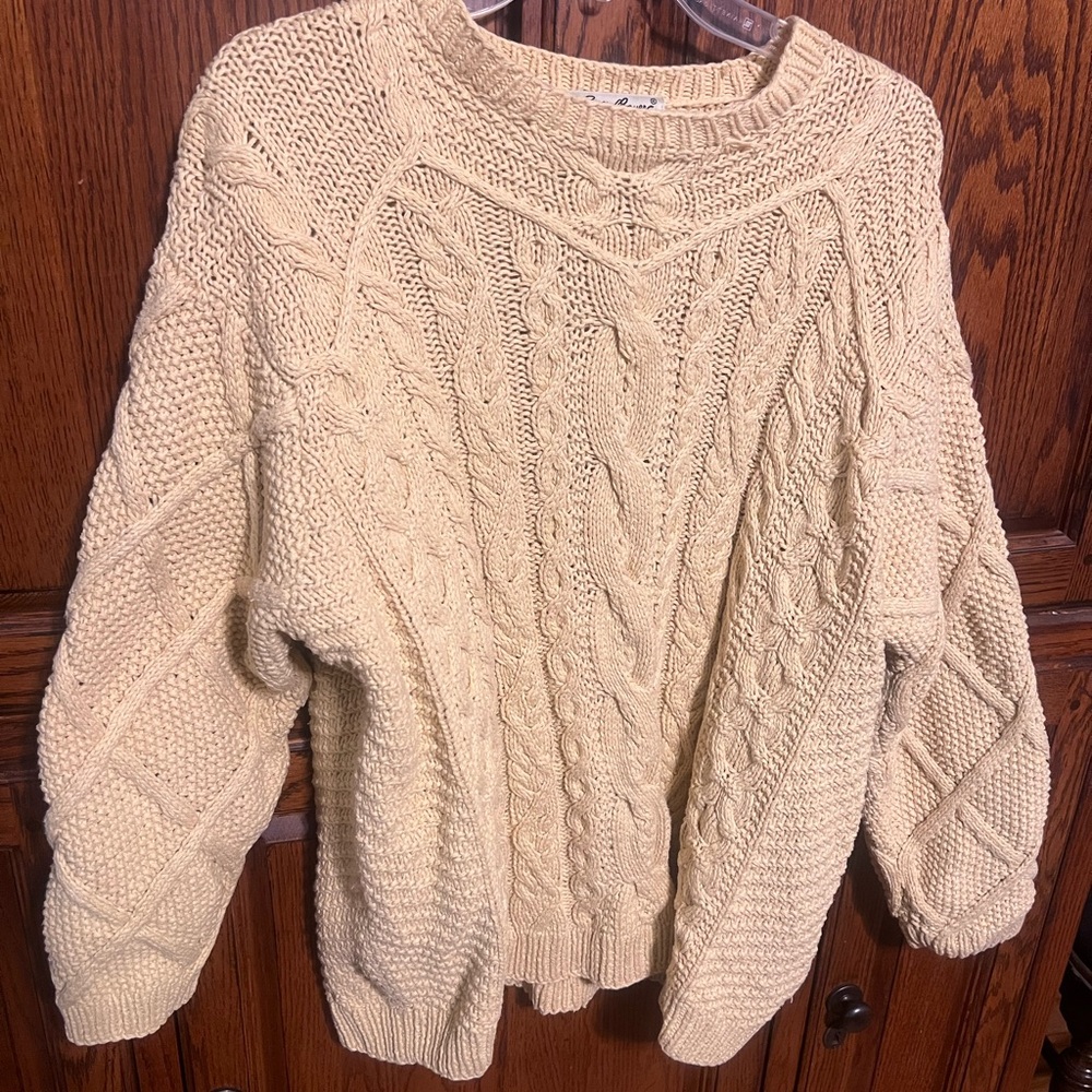 Eddie Bauer Butter Yellow Cable Knit Sweater